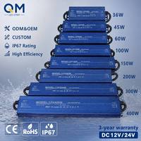 Controlador LED Impermeable IP67 al por Mayor, Fuente de Alimentación de 12V 24V 60W 150W 200W 300W 400W, Carcasa de Aluminio, Transformador para Iluminación Exterior