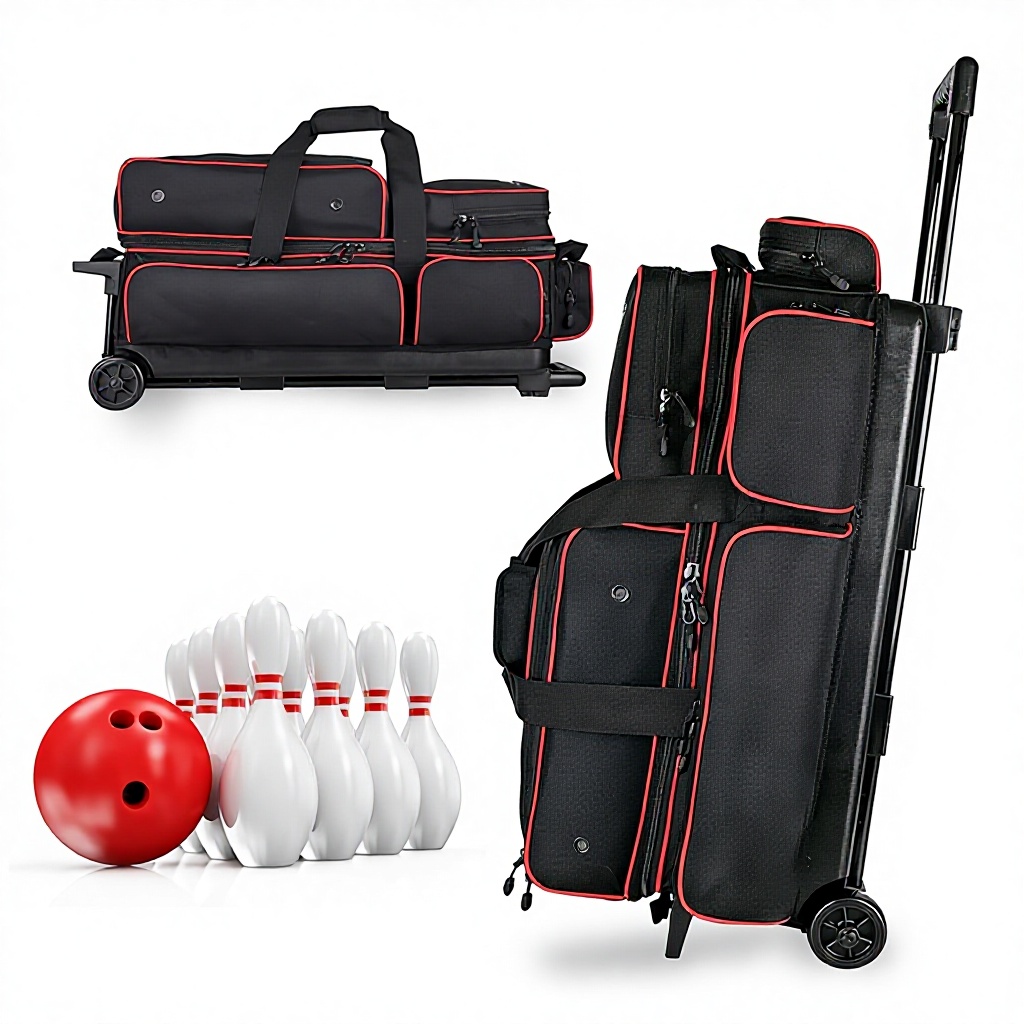 BOSSTIN 4 Ball Bowling Bags With Wheels, Bowling Ball Bag