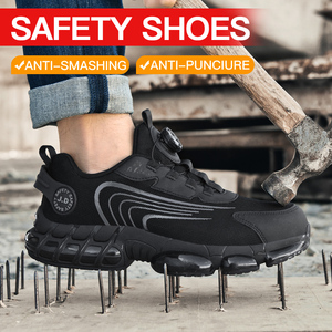 Chaussures <span class=keywords><strong>de</strong></span> travail industrielles au design moderne avec bouton rotatif, tige en toile tricotée, <span class=keywords><strong>semelle</strong></span> en caoutchouc, idéales pour l'hiver - Product Image 2