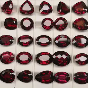 YZ Wholesale HQ Factory direct cut customized natural Red Ruby Gemstone series red sapphire for jewelry earring necklace pendent