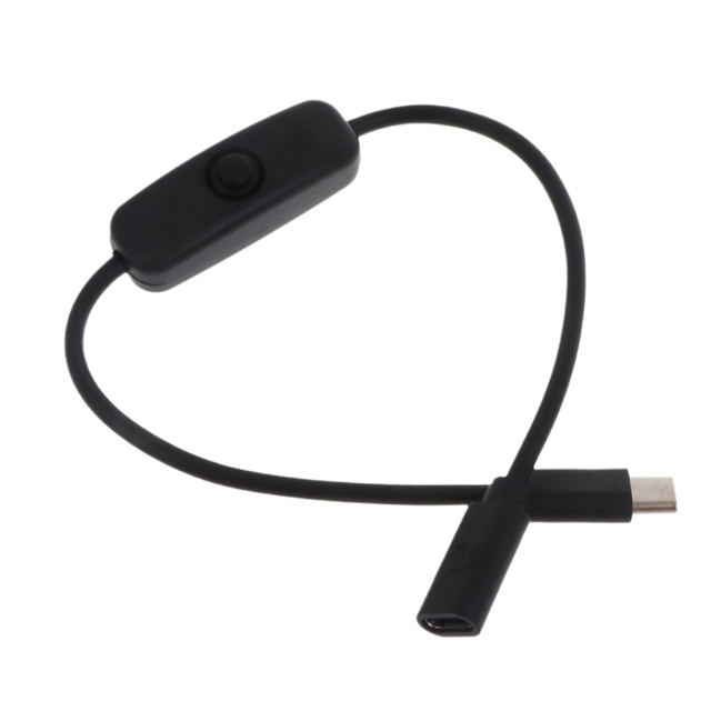 High Quality Type C USB-C Extension Cable Male to Female PVC Jacket 3A Fast Charging Braid Shielding with on off Switch
