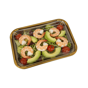 Boîte d'emballage alimentaire <span class=keywords><strong>pour</strong></span> sandwichs, salades, gâteaux, biscuits, boîte rectangulaire robuste avec couvercle transparent, plastique PET <span class=keywords><strong>de</strong></span> qualité alimentaire, conteneur à sushi doré - Product Image 4