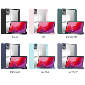 Thông minh Acrylic trong suốt trở lại tri-gấp bìa cho Lenovo Tab M11 tb330 Fu tb331 FC 2024 Ultra <span class=keywords><strong>Slim</strong></span> da rõ ràng Tablet trường hợp - Product Image 2