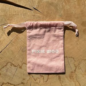 Personalised Eco Friendly Small Cotton <b>Drawstring</b> <b>Pouch</b> Pink Color Cotton Dust Proof <b>Pouch</b> - Product Image 2