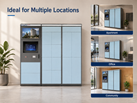 Casillero inteligente para paquetes con código QR, gabinete de mensajería exterior impermeable para zonas residenciales, casillero de entrega de autoservicio 24/7