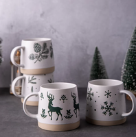 Articles de décoration de Noël les plus vendus 13oz tasses blanches tasse à café en céramique avec logo personnalisé