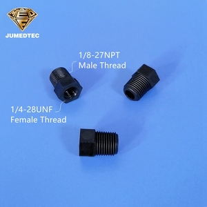 Conector de HDPE de 19.5 mm con rosca macho de 1/8-27 pulgadas a rosca hembra UNF de 1/4-28, conector recto para manguera y accesorios de tubería con rosca macho. - Product Image 3