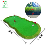 Usine en gros personnalisé Portable 1.5x3m Golf pratique mettant tapis vert pour l'entraînement intérieur et extérieur aides au golf