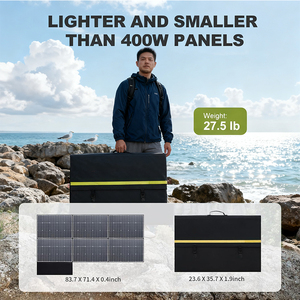 แผงโซลาร์เซลล์แบบพับได้ 600W โมโนคริสตัลไลน์ ประสิทธิภาพสูง 24% กันน้ำ IP66 พกพาสะดวกสำหรับการตั้งแคมป์และสถานีไฟฟ้าแบบออฟกริด - Product Image 2