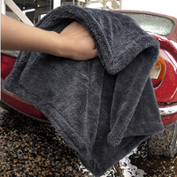 Serviette de séchage automobile en microfibre torsadée Premium Linna 1200 GSM 24x36 pouces, grise, super absorbante, sans peluches, sans rayures