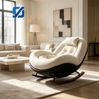 Fauteuil à bascule moderne en bois, design coquille d'œuf, pour chambre, salon, hôtel, villa - Écologique