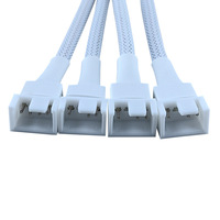 Kabel Splitter Kipas PWM 4Pin 1-ke-4, Adaptor Ekstensi Kontrol Kecepatan PWM Sinkron untuk Pendingin CPU & Kipas Casing PC