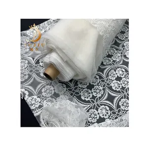 Factory sales weave embroidery fabric tulle fabric home textiles