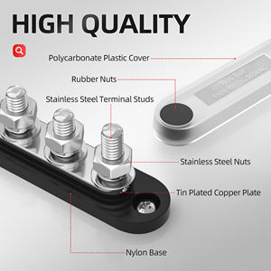 แผงไฟฟ้า DC แบตเตอรี่บาร์ฉนวนกันความร้อนทางทะเล12V กันน้ำบล็อกขั้วสกรู100A 4 <span class=keywords><strong>XM8</strong></span>ฝาครอบพลังงานแสงอาทิตย์ - Product Image 4
