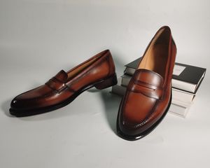 Trendy Echte Koe Lederen Zakelijke Schoenen Heren Goodyear Italiaanse Loafers Schoenen Voor Heren Luxe Casual Heren Jurk Schoenen & Oxford - Product Image 3