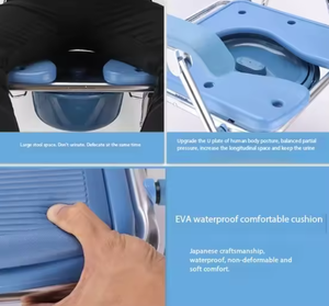 Chaise de bain pliable portable, transfert de patient sous la douche, cuvette de toilette médicale en aluminium, fauteuil roulant manuel - Product Image 5