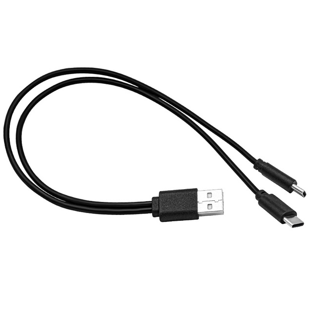 2-in-1 USB Charging Cable, USB to Micro USB Type-C Dual Head Data Cord 1-to-2 Cable for Mobile Phones and Small Home Appliances