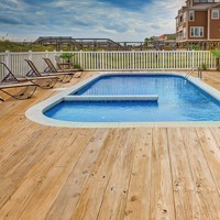 Plancher Interverrouillable Imperméable 200*25mm Terrasse Extérieure Jardin Balcon Utilisé Revêtement de Sol de Patio avec Accessoires