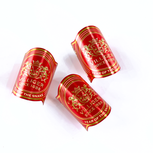 Custom Private Logo Design Waterproof Food Grade Gold Foil Art Paper Cigar Bands Ring Sticker Embossed Cuban cigar band labels - Product Image 2