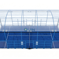 Fabricant de systèmes de toiture pour terrains de padel extérieurs permanents, conception de terrains commerciaux, solution en acier et verre