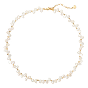 Collana in Ottone con Placcatura in Oro 18K, Perla d'Acqua Dolce Naturale, Ciondolo Staccabile con 12 <span class=keywords><strong>Segni</strong></span> <span class=keywords><strong>Zodiacali</strong></span>, Gioielli da Donna all'Ingrosso - Product Image 1