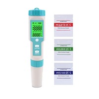 Stylo de test de la qualité de l'eau sept en un ORP/EC/TDS Salinité PH Instrument de test en plastique ABS Écologique Multifonctionnel