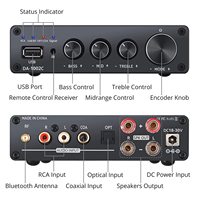 Amplificateur audio convertisseur adaptateur DAC USB stéréo mini 2 canaux 100W Toslink optique pour haut-parleurs passifs de bureau à domicile