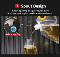 Sac souple transparent épais et durable avec bec verseur autoportant et embout d'aspiration, emballage composite CPP pour bière artisanale et jus de fruits