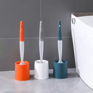 Оптовая продажа силиконовых ершик для унитаза с быстрого Слива очиститель-держатель с креплением настенный TPR гигиенические для чистки ванной комнаты
