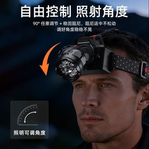 Headlamp Led Rechargeable Battery 120 Lm W White Light Outdoor <b>Camping</b> <b>Hiking</b> Fishing - Product Image 2