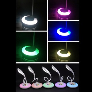 LED Desk Lamp Reading Lamp Flexible Gooseneck Touch Control <b>Table</b> Lamp 5W 3 Modes Eye-Care RGB Bedside Light for Bedroom Office - Product Image 6