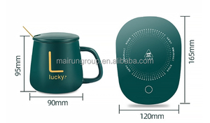Business Gift Set Self Heating Coffee Mug Temperature Control Smart Mug Warmer Wireless Heated <b>Thermostatic</b> Ceramic Electric Cup - Product Image 5