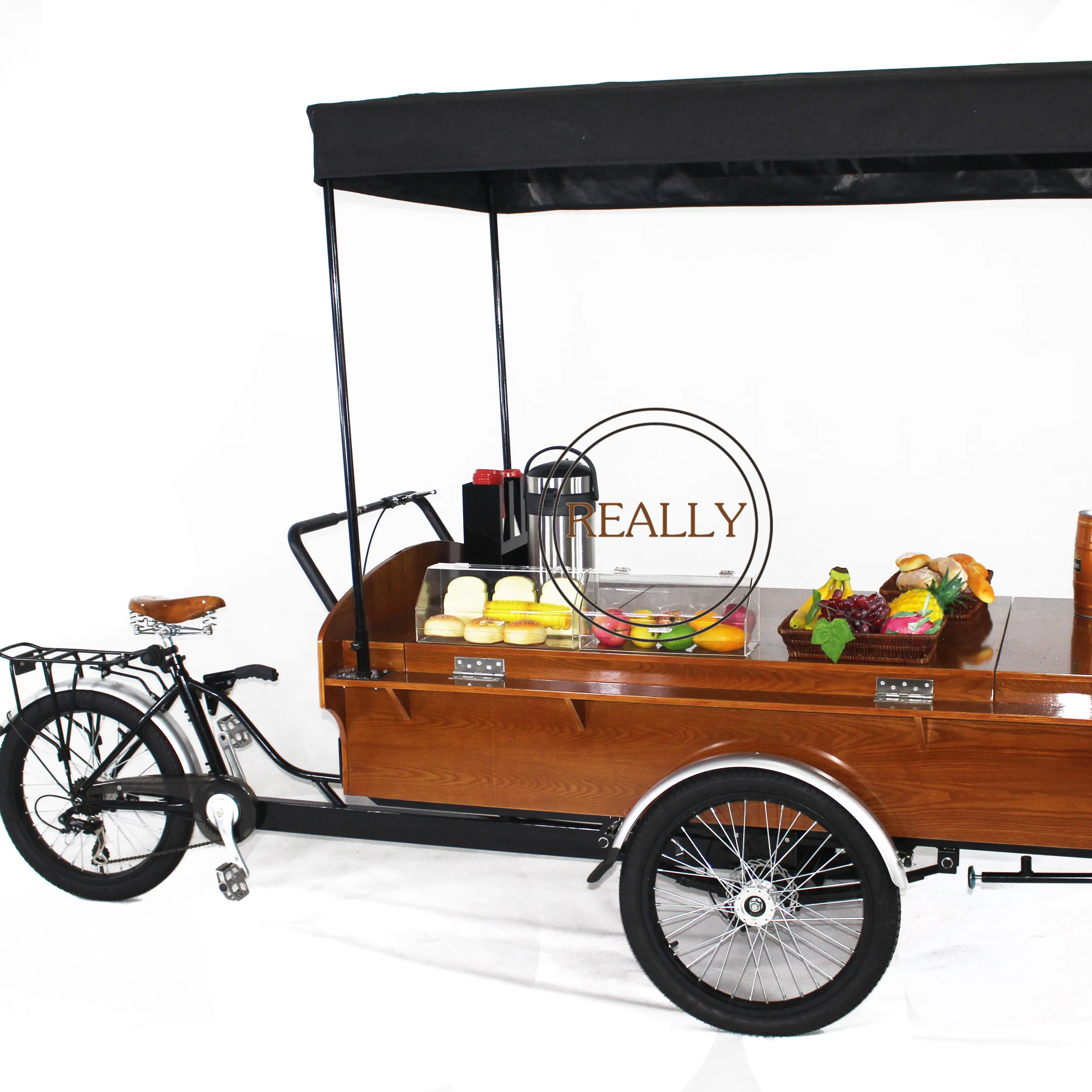 OEM Retro Coffee Bike Hot Food Truck Street Mobile Coffee Trike For Outdoor Business Sale