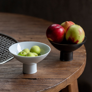 Chinese Style <b>Ceramic</b> High-Footed <b>Plate</b> Round With Stand For Tea Ceremony Dessert Fruit Serving Dehua Origin - Product Image 2