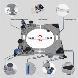 Support de réfrigérateur domestique, base mobile à roulettes, support réglable pour lave-linge, support multifonctionnel en acier réglable - Product Image 5