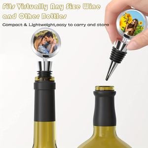 Özel fotoğraf ve isim şarap stoper sevgililer günü hediye kullanımlık silikon mantar şarap ve içecek şişeleri için - Product Image 3
