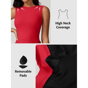 FOXA Tennis Dress Women Sleeveless Side Slit Quick Dry Active Golf Outfit <b>Mini</b> Dress Workout Romper - Product Image 5