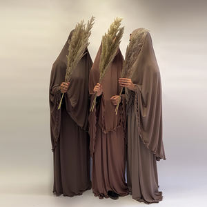 Mexizo è durato abbigliamento islamico Dubai Modesty volant 2 pezzi preghiera Abaya Set Khimar Plus Size abito da preghiera per donne musulmane abito da preghiera - Product Image 1