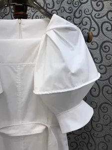 2024 primavera estate abbigliamento firmato 100% cotone Maxi <span class=keywords><strong>abito</strong></span> cintura Deco Streetwear <span class=keywords><strong>maniche</strong></span> <span class=keywords><strong>lunghe</strong></span> bianco blu <span class=keywords><strong>nero</strong></span> colori per le donne - Product Image 5