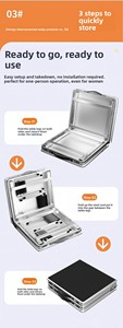 <span class=keywords><strong>Table</strong></span> <span class=keywords><strong>de</strong></span> repas pliable moderne pour l'extérieur, réglable en hauteur, portable, en alliage d'aluminium léger, empilable, pour le <span class=keywords><strong>camping</strong></span> et les parcs - Product Image 5