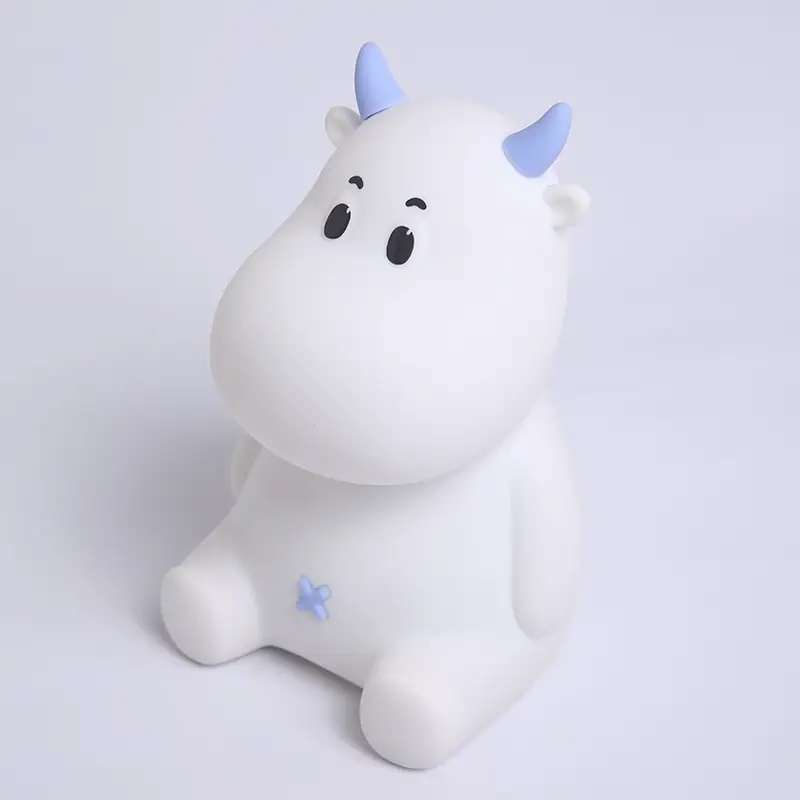 New Intelligent Night Light Usb Rechargeable Silicone Soft Light Eye Protection Lamp Creative Dull Cow Night Light