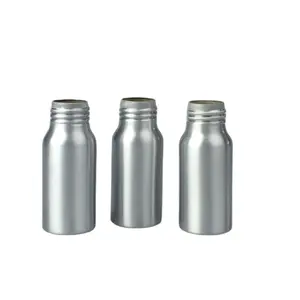 Botol aluminium logam, 15 30 50 Ml 80 100 120 Ml 150 250 dengan tutup logam untuk minyak kosmetik