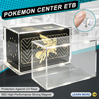 Boîtier personnalisé en acrylique pour ETB avec logo, boîte de présentation magnétique anti-UV, vente en gros OEM pour revendeurs TCG