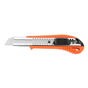 Kesici bıçak üreticisi geri çekilebilir emniyet bıçağı kauçuk kolu metal alüminyum maket bıçağı kesici ucuz
