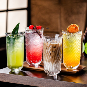 <span class=keywords><strong>Verre</strong></span> à boire en cristal à motif martelé, épaissi, pour jus, latte, eau, cocktails, pour restaurant, bar, maison - Product Image 2