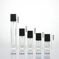 Flacons de lotion carrés en verre transparent de qualité supérieure avec pompes en plastique noir |   Contenants cosmétiques élégants pour sérums et huiles
