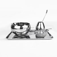 Ensemble cadeau de matcha en argent en gros avec emballage et accessoires, bol en céramique, fouet à matcha, kit d'outils pour le thé