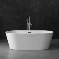 Freestanding White Acrylic Bathtub, Modern Design Bathtub