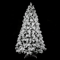Sapin de Noël artificiel en cèdre pré-éclairé de 1,8 à 2,1 m avec lumières LED, écologique, de haute qualité, luxueux, pour usage intérieur