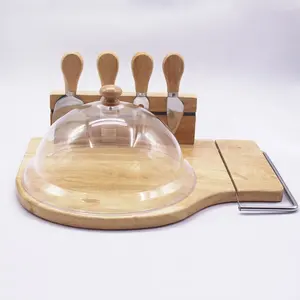 Factory Wholesale Product Wholesale Rubber Wood Cheese Board Cheese Dome